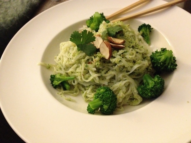 Broccoli, almond and cilantro pesto